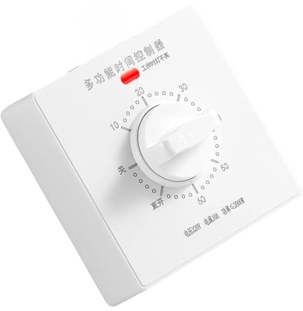 Limtula 86 Tipo Interruptores De Temporizador Mecánico Retraso Ajustable hasta 120 Minutos con Indicadores Ligera para La Cocina Y Baño Utilice Indicadores Luz Interruptores Temporizador Luz