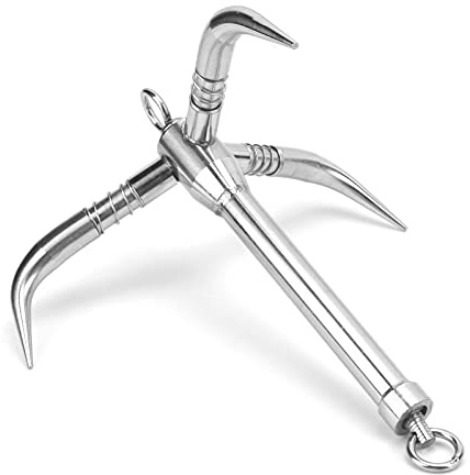 Ancla de grapnel plegable Xtevu, hardware de acero inoxidable triple 316 para balsas de yates de botes, ancla de ulbel de barcos de acero inoxidable, ancla