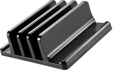 Laikoutd Vertical Laptop Stand 3 Slot Desktop Holder Adjustable Dock Space Saving For Desk Notebook Adjustable Laptop Holder