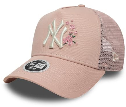 New Era WMNS Floral Yankees Trucker Cap Basecap Baseballcap Curved Brim Truckercap Meshcap NY Damen - Snapback, mit Schirm, Schirm