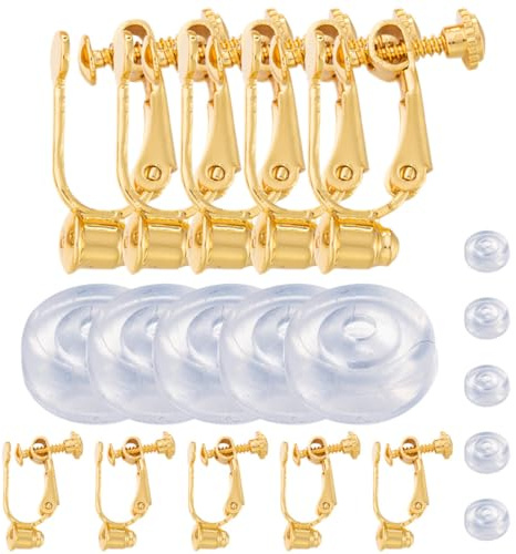 GLEAVI Selbstgemacht Ohrringclip Konverter 20 Stück Hypoallergene Transparente Silikon Ohrclip Rohlinge für Gestochene Ohren Ohrclips Verschlüsse für Ohrschmuck Herstellung und