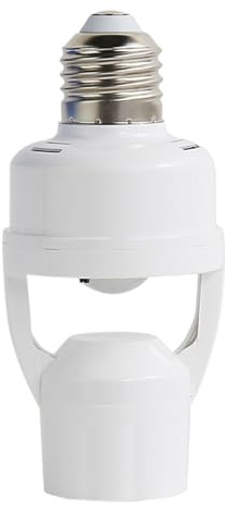 Gihioue Detector de movimiento con portalámparas para exteriores, sensor de radar infrarrojo E27, zócalo atornillable, adaptador inteligente para bombillas y lámparas, para casa, terraza, garaje