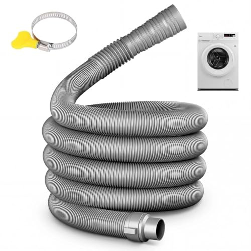 Eulihent 4M Waste Water Hose Motorhome, Waste Water Hose Caravan, Foldable Caravan Drain Pipe with Adjustable Adapter, Drain Hose Washing Machine