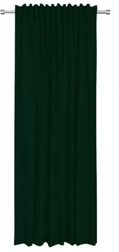 Rollmayer Vorhänge 2er Vivid Smaragdgrün 46 135x150cm mit Tunnelband | Hochwertig, Blickdicht, Uni einfarbig, Gardinen Schal für Schlafzimmer