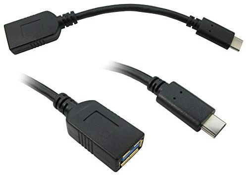 rhinocables - USB 3.1 Type C Male to A Female Extension Cable | 5Gbps Data Transfer | Reversible Connector | Compatible with Android, Mac, USB C to Micro USB | Black, 50cm