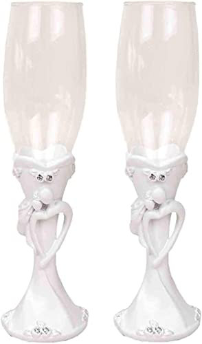 Elegantes Copas de Cava Decorativas de Cristal para Brindis de Novios. Vajillas y Complementos. Decoración Hogar. Regalos Originales. CC