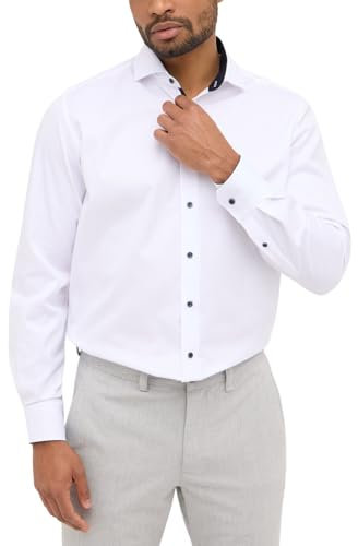 eterna Langarm Hemd MODERN FIT Twill unifarben, Weiß, W43 Langarm