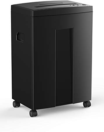 WOLVERINE 18-Sheet 60 Mins Running Time Cross Cut High Security Level P-4 Heavy Duty Paper/CD/Card Ultra Quiet Shredder for Home Office with 22-Litre Pullout Waste Bin SD9113(Black)