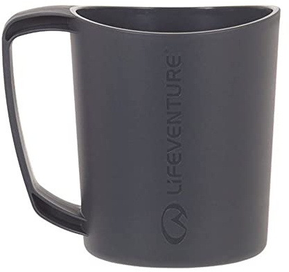 Lifeventure Ellipse Grande tasse en plastique pour camping, voyage et extérieur – Graphite, 450 ml