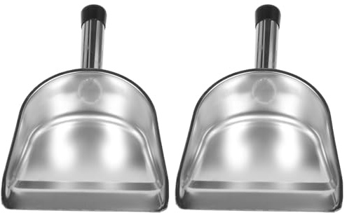 STOBAZA Pala De Mano De Acero Inoxidable 14.56 Pulgadas con Mango Ergonómico para Recoger Polvo Y Basura En Hogar Y Cocina Herramienta De Limpieza Resistente