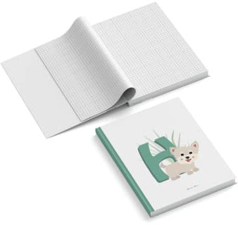 easyprint Notizbuch personalisiert mit Name | Buchstabe Monogramm Initiale H | 201 x 297 mm | DIN A4 | Hardcover | 128-seitig | Papier 100 g/m² | kariert | Tagebuch | Notizblock | Reisetagebuch