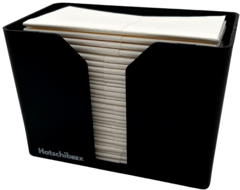 Hatschibox ABS Thermoplast, Taschentücher Box - Stylische Taschentuchbox, Tücherbox nachfüllbar (Schwarz)