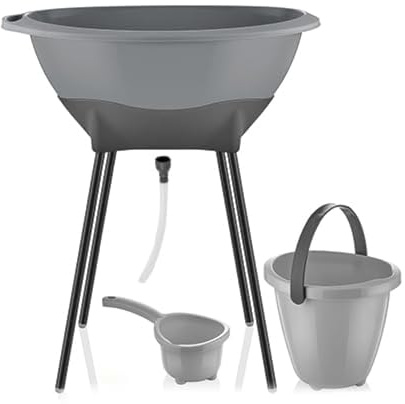 Babyjem Baby Badewanne Set Elegantes Babybadewanne Set Babywanne, Grau