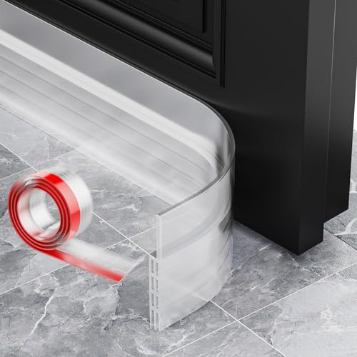AOTUAO Boudin de Porte Isolant Froid, 100 X 5 CM - Idéal pour Anti Bruit, Humidité, Poussière, Cafards et Insectes - Transparent