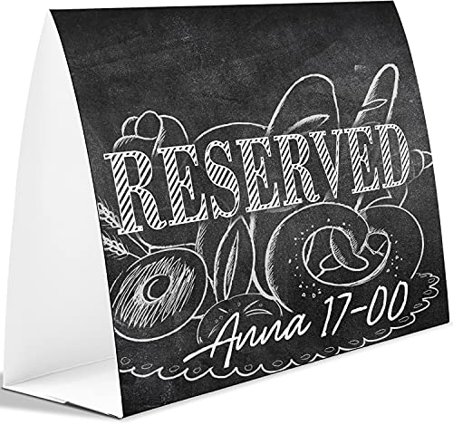 VIOKS Set 20x Reserviert Schild zum Beschriften 12 x 10 cm - Tischkarten Geburtstag, Reserviert Schilder Gastronomie, Tischkarten Hochzeit & Karten Aufsteller