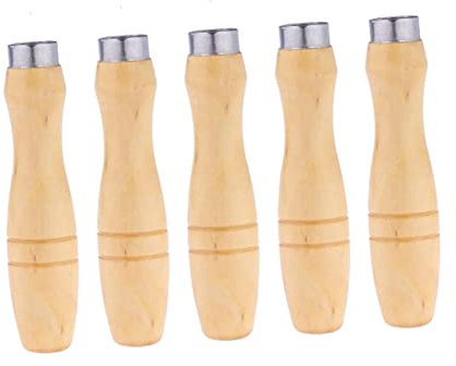 Homoyoyo 5St Metallfeile Handbohrer Holzfeilengriff für Nadelfeile Griff einer Nadelfeile feilenhefte werkzeug Handle für Datei Holzgriff ersetzen handhaben Mappe Kettensäge Raspel hölzern