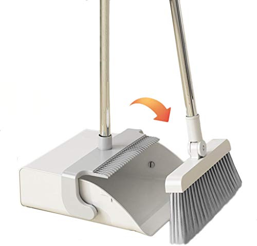 SwePer NLIAN et Pelle à poussière, Pelle à poussière avec Dents de Peigne à Long Manche de 95 cm et Conception de lèvre en Caoutchouc Verticale et Pelle à poussière for la Cuisine à Domicile