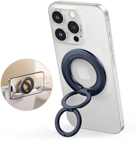 SYNCWIRE Supporto MagSafe per Telefono, Impugnatura ad Anello Magnetico, Compatibile con iPhone 16/15/14/13/12, Samsung, Pixel e Tutti i Telefoni, Titanio Blu