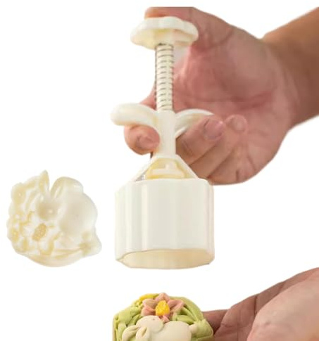 Yianyal per torta di luna,Stampa per torta di luna - Stamp per biscotti Fata Animal Mooncake Stamp | a mano, pressa per torta di luna per la produzione di biscotti,