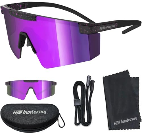 HTS HUNTERSKY Lunettes de soleil de mode Z87 UV400 pour hommes et femmes, course, cyclisme, baseball et activités sportives en extérieur – Modèle F31UA