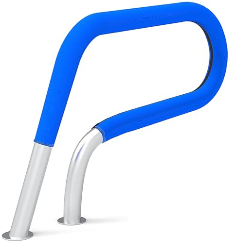 MOUNTTU Housse de Protection antidérapante pour Rampe de Piscine avec Fermeture Auto-agrippante, Manchon sécurité pour poignées d'échelle creusée Piscine, Bleu, 2, 4 m