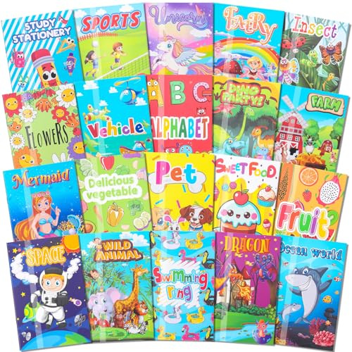 saerryor 20 Pack Colouring Books for Children Ages 2-8, Kids Mini Colouring Books for Children Boys Girls for Party Bags Fillers Crafts A5 Drawing Pads for Toddlers School Use