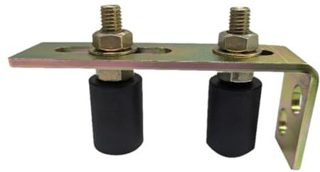 perfk Supporto per cancello scorrevole con staffa a L, accessorio con ruote da 3 cm di diametro, rulli doppi in nylon robusti e versatili