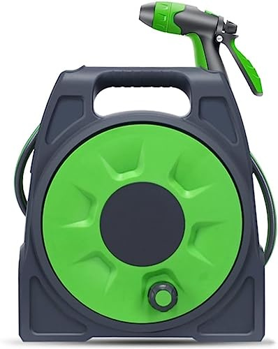 Carrello di stoccaggio integrato del tubo da giardino con bobina retrattile per strumenti di irrigazione dell'acqua all'aperto