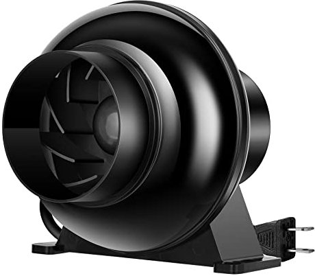 VIVOSUN Inline Duct Fan 100 mm Extractor Fan 331 m³/h for Ventilation Systems, HVAC Extractor Fan for Hydroponics and Grow Tents