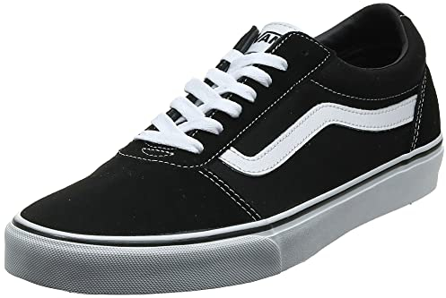 Womens Vans Size 6, Ward Sneaker Black & White Suede Canvas Lace Up Shoes, Low Top Ladies' Trainers, Lightweight Sports Shoes by Vans Active Wear Range (6 UK)