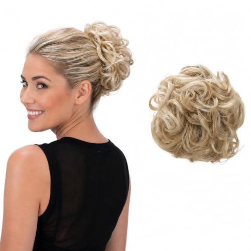 CAISHA Dutt Haarteil Haarknoten Kordelverschluss DM15cm Hellblond Mix HK121