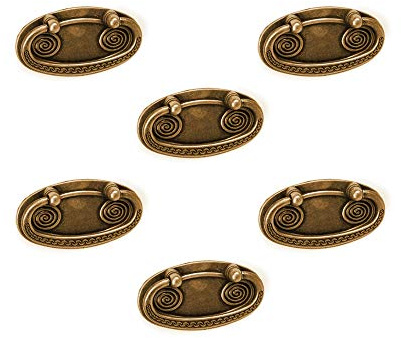 6 Un. TIRADOR Asa bronce envejecido Cajón Mueble clásico 79x33MM