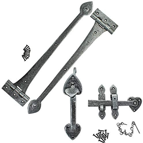 G Decor T-Scharnier aus Zinn, 45,7 cm, Gothic-T-Scharnier und 20,3 cm, schweres Zinn, Türpackung