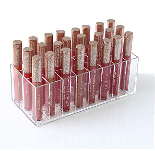 WolinTek Rossetto Trucco Organizzatore, Acrilico Rossetto organizzatore Display Holder (Clear),24 Slot