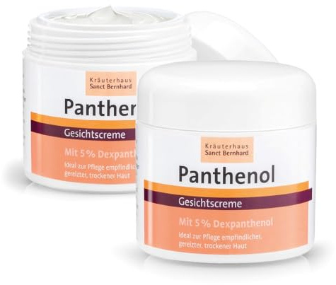 Sanct Bernhard Panthenol Gesichtscreme mit 5 % Dexpanthenol | Parfumfrei, ohne Farb- & Konservierungsstoffe | 2x100ml