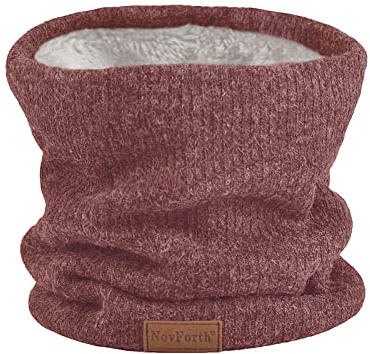 NovForth Tour de Cou Gaiter Masque Cagoule Cache-Cou Hiver écharpe Coupe-Vent Ski Élastique Épais Doux Doublure Polaire Neck Warmer Fines Rayures Pourpre, Taille unique