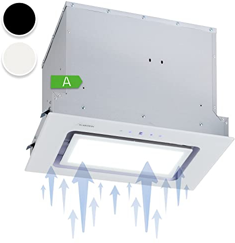 Klarstein Cappa Aspirante a Incasso, Cappa Cucina con Filtro, Cappa Cucina in Alluminio Lavabile in Lavastoviglie, Cappa Incasso con Flusso d'Aria 506m³/h, LED, Cappa Filtrante con Touch Control