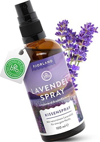 Fjorland Lavendelspray & Kissenspray mit Bio-Lavendelöl 100 ml - Für eine bessere Nacht – Fleckenfreies Spray mit echtem, naturreinem Lavandula Angustifolia