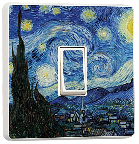 stika.co Paquete de 2 pegatinas de vinilo para decoración de Vincent Van Gogh Art para interruptor de luz individual