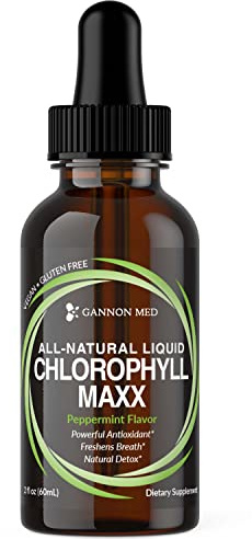 GANNON MED Chlorophyll Maxx - Liquid Chlorophyll - 2oz - Chlorophyll Liquid Drops - Chlorophyll - Internal Deodorant - All Natural Liquid Chlorophyll - Energy Boost - Helps w/Digestion - Mint