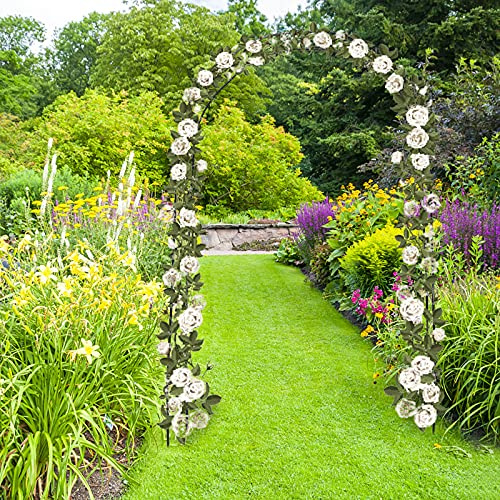 DRYEN Gartenbogen, Hochzeitsbogen, Metall-Pergola-Dorne, 2,5 m breit x 1,8 m hoch oder 1,8 m breit x 2,9 m hoch, Montage frei in 2 Größen, Deko-Dorne, Grün