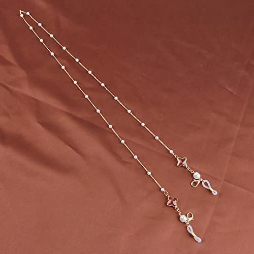 Brillenkette Minimalistischer Stil Stern Perlenkette Brillenkette Lanyard Lesebrillen Ketten Damen Accessoires Sonnenbrillen Halteriemen Kordeln Rosa