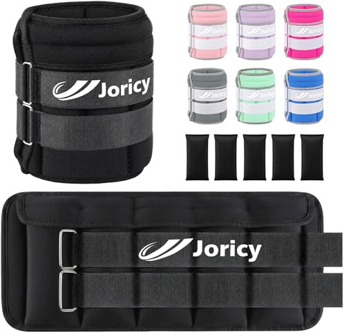 JORICY Gewichtsmanschetten Fuß Hand Verstellbares Gewichte für Beine und Arme 1 2 3 4 5 6 7 8 10 kg 1 Paar Fußgewichte und Fußgelenkgewichte für Fitnessstudio Laufen