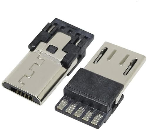 PENGLIN 20 Stück USB Standard Micro Port Männlich Lötstecker, | Micro USB 5Pin Männlich Lötung Reparatur Ersatz Adapter für DIY USB-Stromversorgung