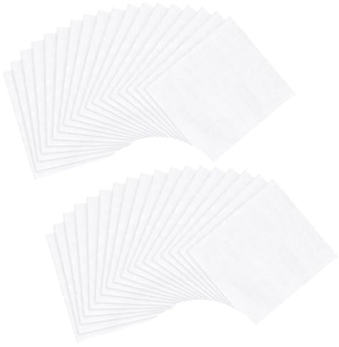 NBEADS 100 Pcs Tissu de Coton Blanc, 10x12cm Carrés de Coton pour Quilting Tissu Prédécoupé de Couleur Unie Tissu de Broderie en Coton pour le Bricolage et la Couture