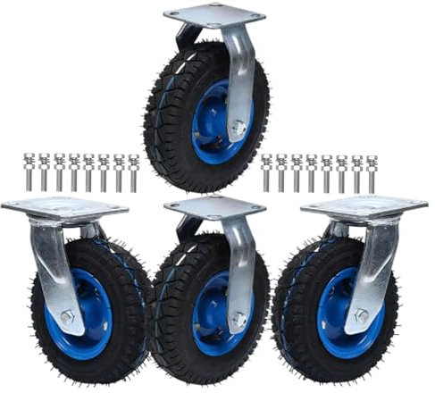 4 Stück Geräuschlose Schwerlast Räder, Bockrolle Durchmesser 150/200/250MM Keine Beschädigung Des Bodens Abriebfest Stoßdämpfung Mit Kugellager Gummi Lenkrolle Transportwagen