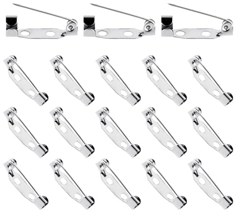 120 spille da balia, 20 mm, argentate, sicurezza, chiusura, spille per distintivi, corsetti, creazione gioielli, fai da te
