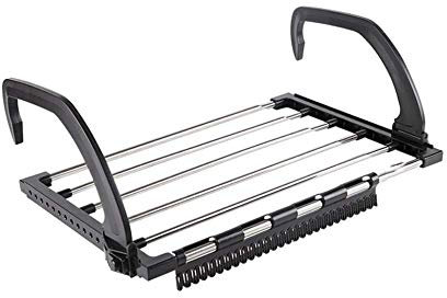 Generisch Hängender Schuhtrockner aus Edelstahl, tragbarer und Faltbarer Schuhtrocknerständer, multifunktionaler Schuh-Organizer, 40 x 32 cm