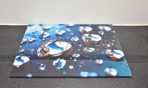 DEENZ 60X52Cm Reflections in a Drop Universal Hob Cover Plate Tempered Glass Worktop Saver Dishwasher Safe 5mm All Types of Cookers (Hob Cover)