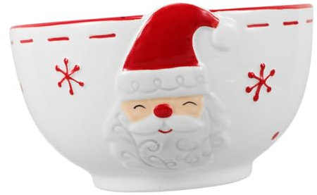 TOPBATHY Cuenco Papá Noel Cerámica Ensaladera Navideña Para Frutas Dulces Postres Aperitivos Para Cocina Decoración Festive